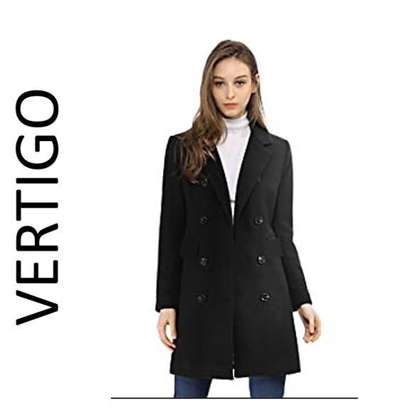 VERTIGO BLACK TRENCH COAT SMALL - Picture 1 of 6